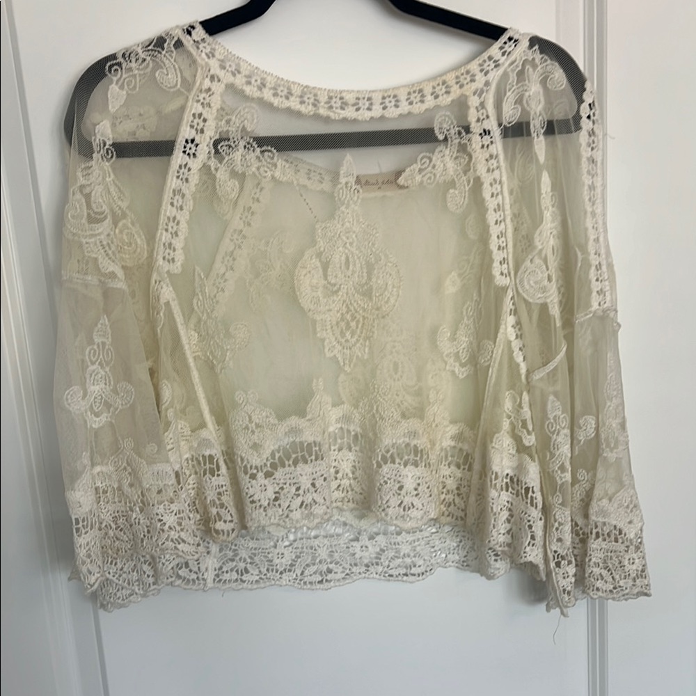 Elegant Lace Women Top - Cream